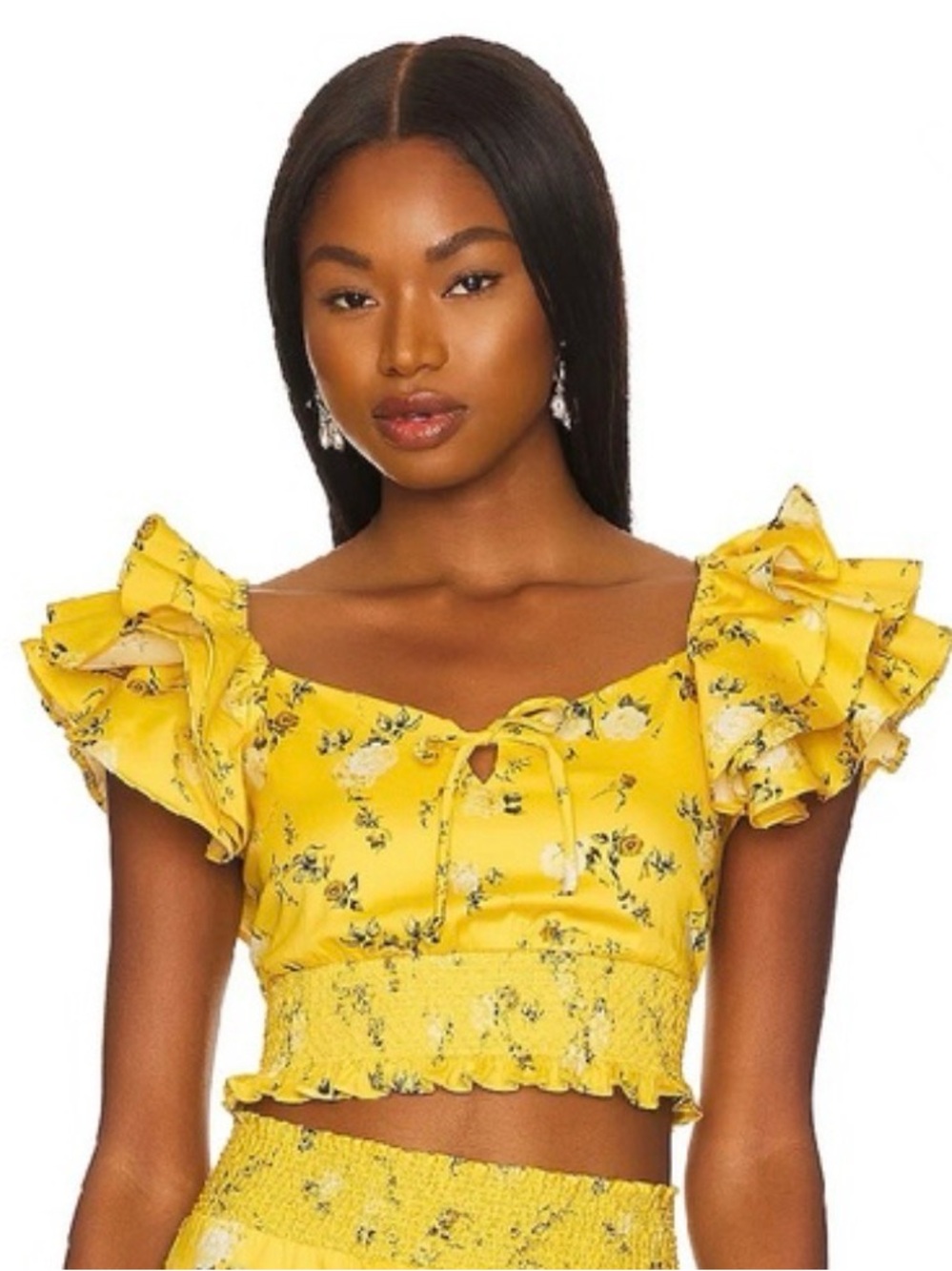 Alice + Olivia Floral Arlette Blouse In Mystic Garden XL
